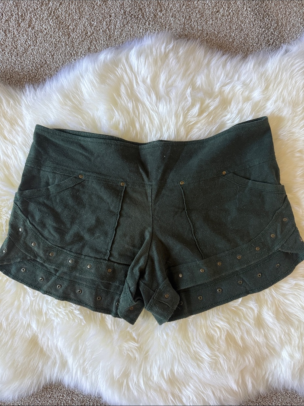 Hemp Women's Shorts with Stud Accent